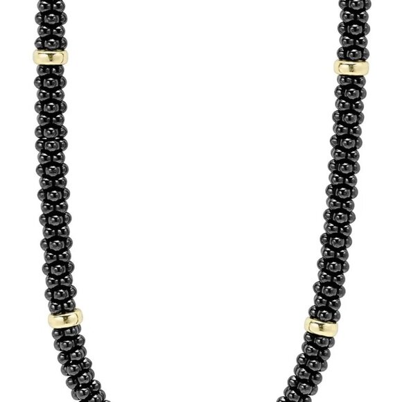 Lagos Black Caviar' Station Rope Necklace - Picture 8 of 11